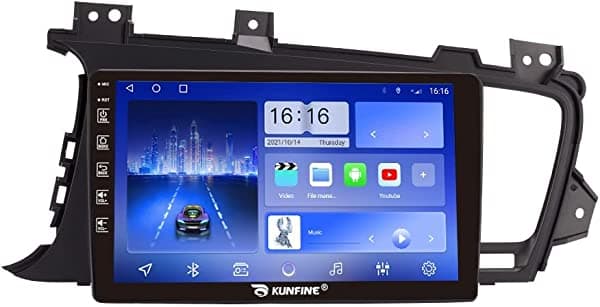 KUNFINE Radio Android CarPlay & Android Auto autoradio con navegación, reproductor multimedia estéreo GPS pantalla táctil RDS DSP BT WiFi headunit, reemplazo para Kia Optima K5 2009-2015, si aplica