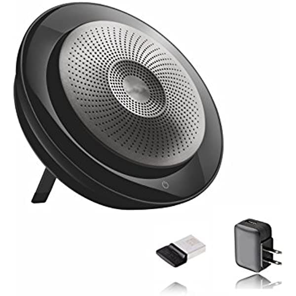 Global Teck Worldwide Jabra Speak 710 - Paquete inalámbrico UC con cargador de pared, dongle Bluetooth - USB, PC, Mac compatible con softphones, smartphones, iPad, tablets, Skype, Cisco, Webex, Avaya