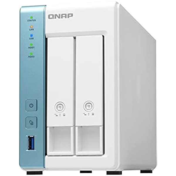 NAS para el hogar y la oficina de QNAP TS-231P3-4G 2 Bay con un puerto de 2.5GbE