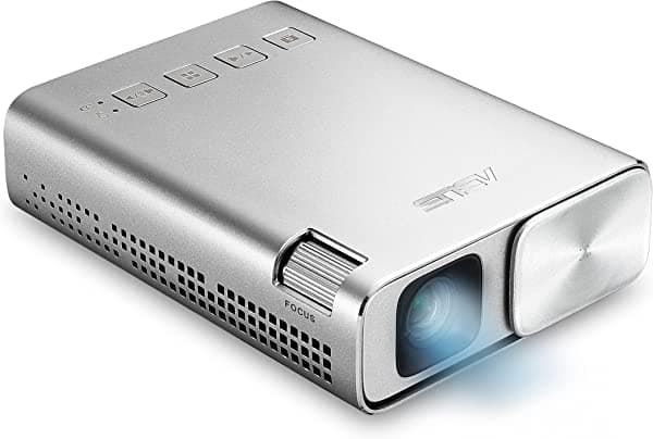 Asus ZenBeam E1 Proyector led de bolsillo, 150 lúmenes, 6000 mAh batería, 5 horas de proyección, auto corrección, banco de poder, HDMI/MHL