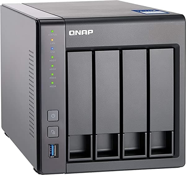 Qnap TS-431X-2G-USARM NAS con encriptación de hardware, Duad Core 1.7GHz, 2GB RAM, 1 x 10GbE(SFP+), 2 x 1GbE., Negro
