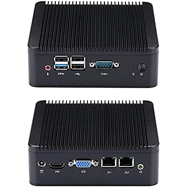 Qotom Mini PC de escritorio Q190S con procesador Bay Trail j1900 Quad Core 2.0 GHz, funcionamiento 24/7, 8GB RAM 128GB SSD, Mini PC Windows QOTOM-Q190S-S02