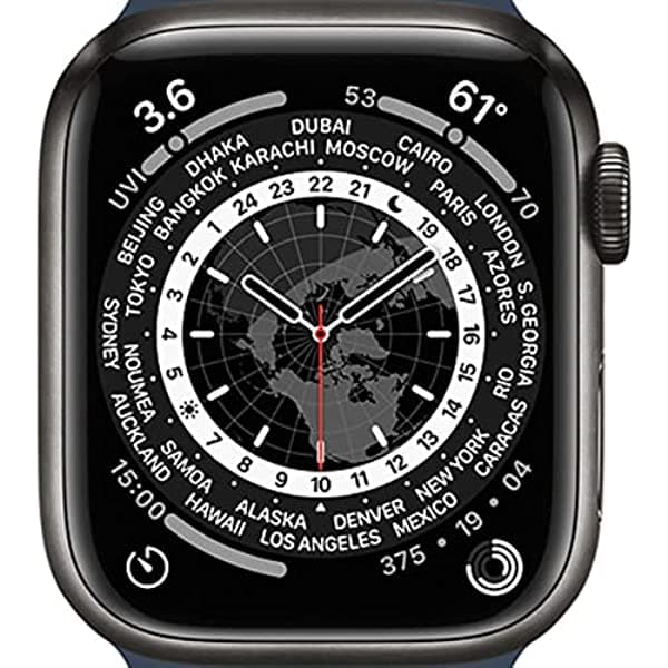 Amazon Renewed Apple Watch Series 5 (GPS + celular, 1.732 in) Titanium Space Black Case con correa deportiva negra (renovada) MWQR2LL/A