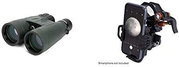 Celestron 71335 Nature DX 10x56 Binocular (verde) con adaptador universal para smartphone
