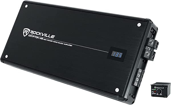 Rockville Krypton-M5 - Amplificador de coche de 8000 W pico / 2000 W RMS Mono de 1 ohmio