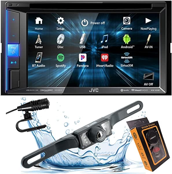 JVC XV95BK KW-V25BT (KWV25BT) Receptor estéreo para auto con Bluetooth, CD/DVD/AM/FM/Digital con 6.2" KWV25BT+XV95BK+Magnet