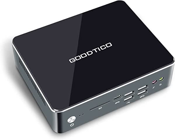 Visita la tienda de goodtico Mini PC Intel Core i7 10510U Windows 11, mini computadora de escritorio para juegos, DDR4 de 16 GB (máximo 64 GB), SSD NVME 512 G, compatible con HDD/SSD de 2.5 pulgadas, WiFi 6 /BT 5.1, Ethernet Gigabit dual, compatible con encendido automático