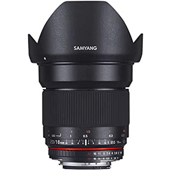 Samyang sy16maf-n 16 mm f/2.0 Aspherical lente de gran ángulo con Auto confirmar chip Canon EOS Negro SY16M-C