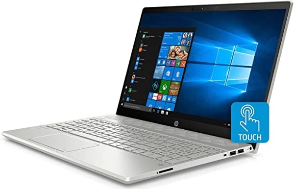 HP 2019 Pavilion Flagship - Laptop con pantalla táctil IPS Full HD de 15.6 pulgadas, Intel Quad Core i7-8550U, memoria DDR4 de 12 GB, arranque SSD de 256 GB + disco duro de 1 TB, USB-C, Bluetooth, WiFi, teclado retroiluminado, Windows 10, plateado