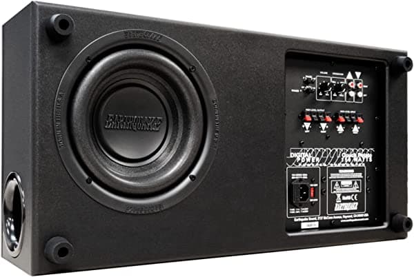 Earthquake Sound CP8 Sofa Potato Slim Subwoofer de 8 pulgadas (laminado negro, individual)
