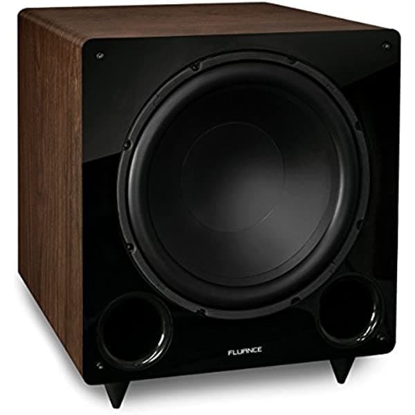 Fluance DB12W 12-inch Low Frequency Ported Front Firing Powered Subwoofer for Home Theater & Music (Natural Walnut)