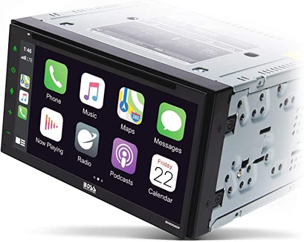 BOSS Audio Systems Elite BV900ACP Reproductor multimedia para coche con Apple CarPlay-Android Auto - Doble Din, pantalla táctil capacitiva de 6, 75 pulgadas, Bluetooth, DVD, CD, USB, Aux, AM FM