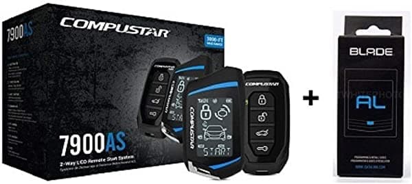 Click & ADD Compustar CS7900-AS - Arranque remoto todo en uno de 2 vías y derivación AL Blade CS7900-AS + Blade Al