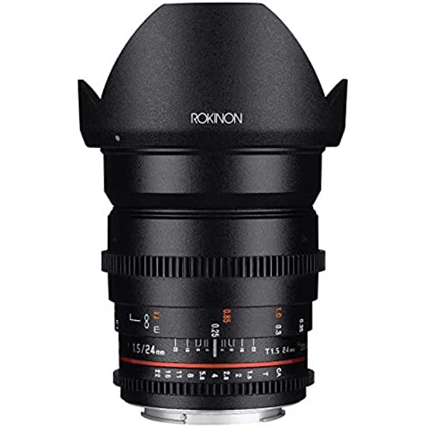 Rokinon Cine CV24M-N - Lente gran angular T1.5 Cine de 0.945 in para Nikon con apertura sin clic y enfoque de seguimiento, lente gran angular de 24 a 0.945 in