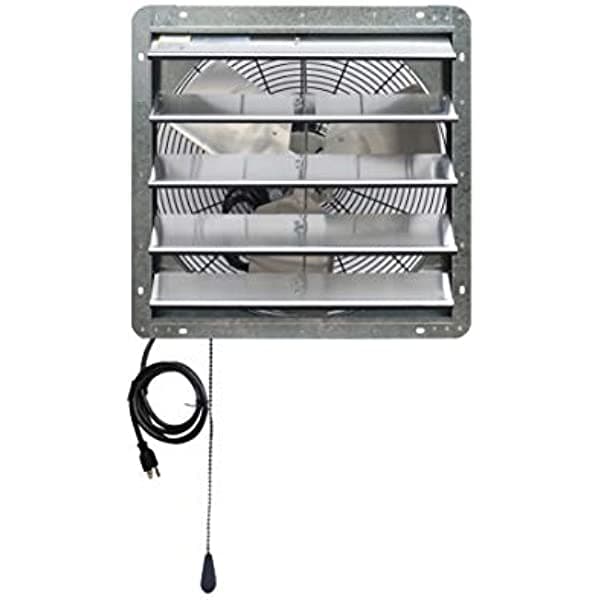 Iliving - Termostato de escape de pared de 20.0 in, control de 3 velocidades, ventilador de ventilación para el ático, cobertizo o ventilación de garaje, 3368 CFM, área de cobertura de 5000 SQF, variable, color plateado ILG8SF20V-T
