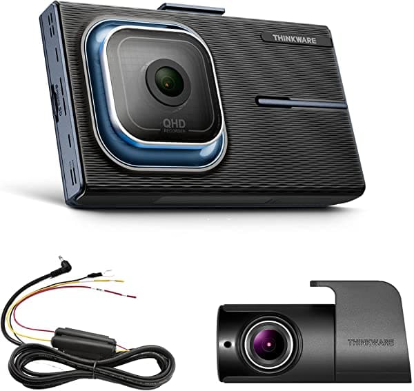 Thinkware Cámara de tablero X1000 de doble canal 2K QHD 2560 x 1440, cámara delantera y trasera, grabadora de cámara de tablero gran angular de 156° con sensor G, sensor Sony, modo de estacionamiento, pantalla táctil LCD de 3.5 pulgadas, visión nocturna TW-X1000D32H