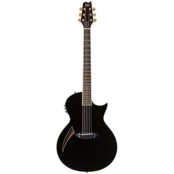 ESP LTD TL-6 Thinline - Guitarra electroacústica con cámara resonante, color negro LTL6BLK