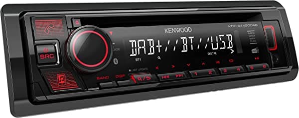 KENWOOD KDC-BT450DAB Receptor de CD, con Bluetooth integrado, radio digital DAB+, entrada USB y AUX, controles de volante
