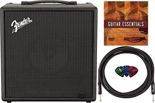 Fender Rumble LT25 pack de amplificador combo de bajo con cable de instrumento, púas y DVD instructivo de Austin Bazaar AUS-2270100000-COMBO-STD