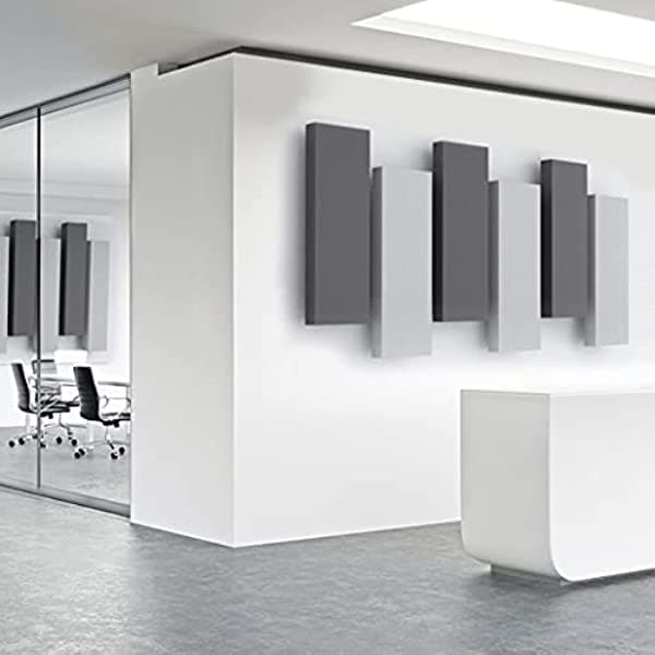 Acoustimac DMD Stagger Acoustic Panel Diseño Pack: 6 Pcs 6) 3'x1'x2" 3-gris y 3-carbón 312