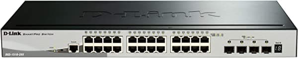 D-Link Fast Ethernet Switch, 24 28 puertos gestionados Gigabit SmartPro apilable con 4 puertos 10GbE SFP+ (DGS-1510-28X), negro