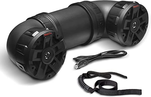 BOSS Audio Systems ATVB6.5R ATV UTV - Sistema de sonido resistente a la intemperie, altavoces de 6.5 pulgadas, tweeters de 1 pulgada, amplificador integrado, Bluetooth, batería recargable, fácil instalación para vehículos de 12 voltios