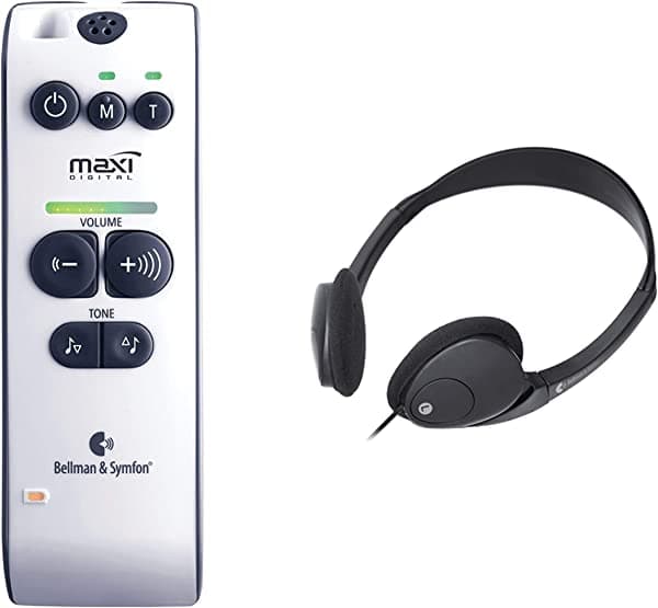 Bellman Audio Maxi BE2020 amplificador de audición personal inalámbrico con amplificador de 71 dB, incluye auriculares BAMAXI-HP