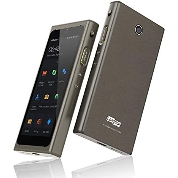 Langogo Summit - Dispositivo de traductor instantáneo de idiomas bidireccionales, traductor de bolsillo en tiempo real con Bluetooth, intérprete de voz de 104 idiomas, datos integrados, pantalla de 4.0 pulgadas con traducción de fotos, gris