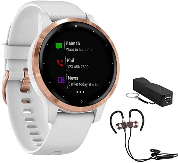 Garmin Vivoactive - Reloj inteligente 4S (010-02172-21) con auriculares deportivos inalámbricos y más E1GRVIVOACT4SWRG