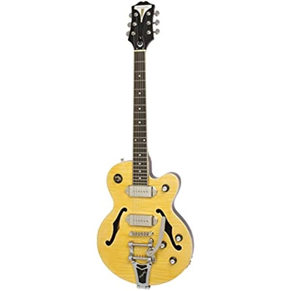 Epiphone WILDKAT Guitarra eléctrica con cuerpo semi hueco con trémolo Bigsby, natural, Natural ETBKANCB1