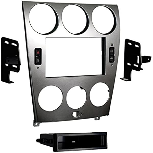 Metra 99-7523S 2003-2005 Mazda 6 - Kit de instalación de radio DIN doble e ISO, color plateado