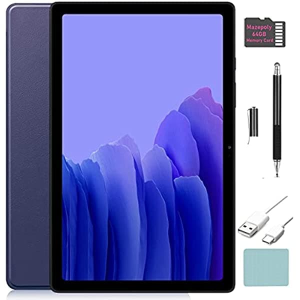 Samsung Galaxy Tab A7 de 10.4 pulgadas (2000 x 1200), pantalla Wi-Fi solo tablet, Snapdragon 662, 3 GB de RAM, Bluetooth, Dolby Atmos Audio, batería de 7040 mAh, Android 10 OS con accesorios Mazepoly (64 GB, gris) Galaxy A7 Tab A