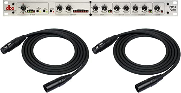 DBX Paquete de procesador de preamplificador de micrófono 286s con cable XLR macho a XLR hembra (2 artículos) 704660991660