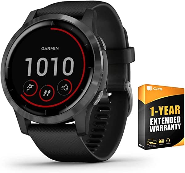 Garmin 010-02174-11 Vivoactive 4 Smartwatch Negro/Acero Inoxidable Paquete de Protección Mejorada 1 Año CPS E9GRVIVOACT4BKS