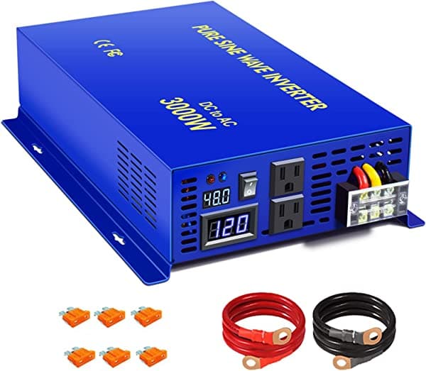 XYZ INVT - Inversor de potencia de onda sinusoidal pura, CC a CA, 1000 W, 1500 W, 2000 W, 2500 W, 3000 W QS300048BL-3