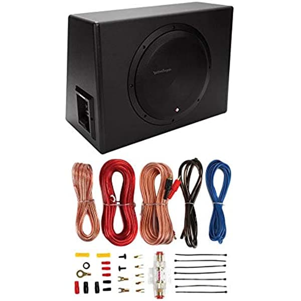 Rockford Fosgate P300-12 12" 300W Sellado Subwoofer Sub Enclosure+Amp Kit