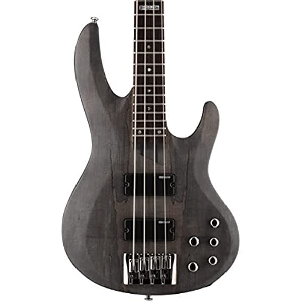 ESP LTD B-204SM - Bajo eléctrico de arce espaltado, transparente satén negro LB204SMSTBLKS