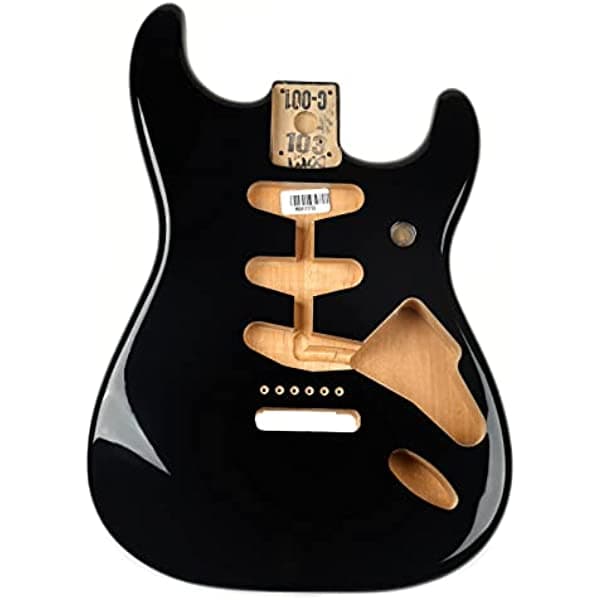 Fender Alder Stratocaster Body - Enrutamiento De Puente Vintage - Negro 998003706