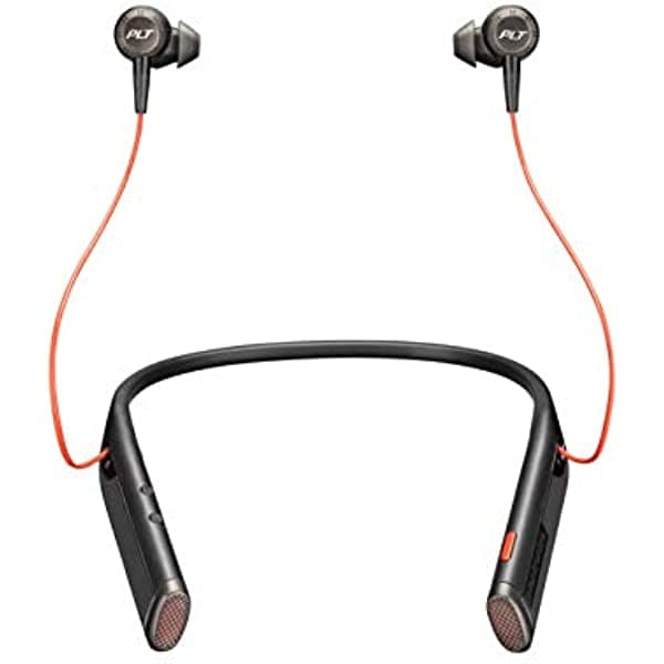 Poly Voyager 6200 UC - Auriculares Bluetooth de doble oreja (estéreo) con banda para el cuello, compatible con USB-A para conectar a tu PC Mac, funciona con equipos, zoom y más, cancelación activa de ruido, negro (208748-01)