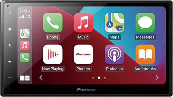 Pioneer SPH-DA160DAB Mechafree - Reproductor multimedia de pantalla táctil capacitiva de 6.8 pulgadas con Apple CarPlay, Android Auto y USB Mirroring para Android. Bluetooth, DAB/DAB+ radio digital, GEQ de 13 bandas.