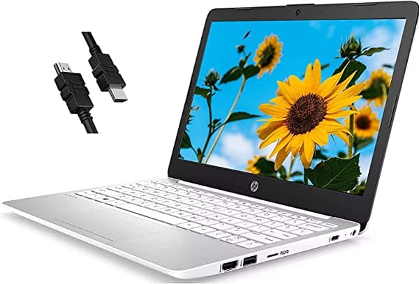 HP Computadora portátil Stream 11 de 11.6 pulgadas HD WLED antirreflejos Intel Celeron N4000 procesador 4GB RAM 32GB eMMC Office 365 para 1 año USB-C Win10 + cable HDMI HP Stream 11