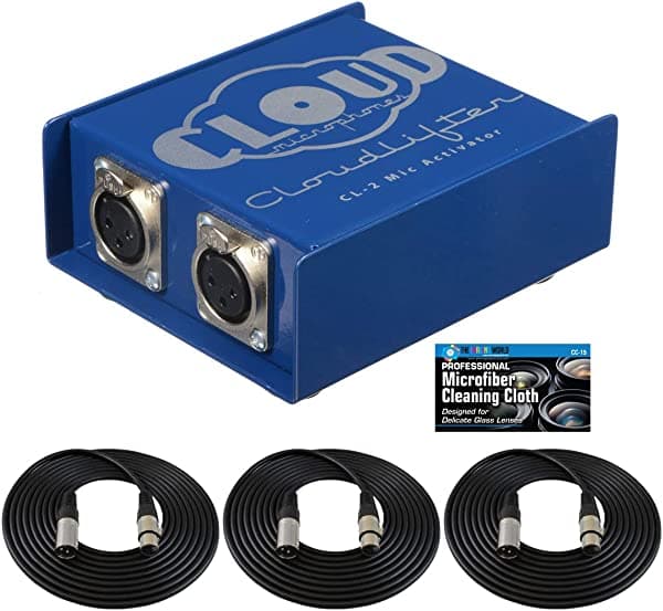 The Imaging World Cloud Micrófonos Cloudlifter CL-2 Micrófono Activador + paquete de tres (3) cables XLR adicionales
