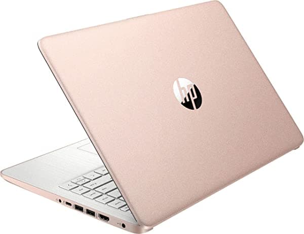 HP Stream pantalla HD de 14 pulgadas (1366 x 768), procesador Intel Celeron N4020 de doble nucleo, 4 GB de RAM, 64 GB eMMC + 32 GB tarjeta SD, HDMI, WiFi, camara web, Bluetooth, Win10 S, oro rosa (reacondicionado)