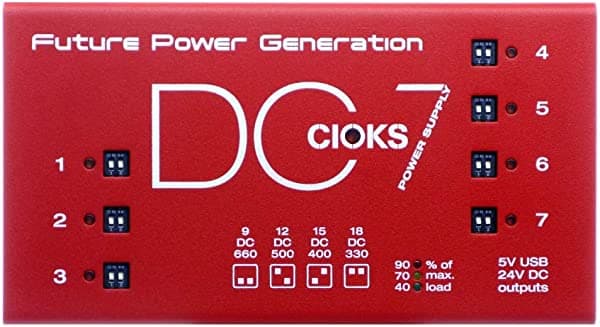 CIOKS DC7 - Fuente de alimentación de pedal (edición limitada de engranajes héroe HQ) DC7 LE Red
