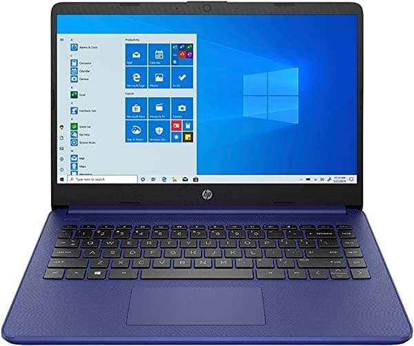 HP Laptop Intel Celeron N4020 de 14 pulgadas, 4 GB 64 GB, gráficos Intel UHD 600, Windows 10 Home en modo S, cable HDMI GS (azul) 14-dq0005dx