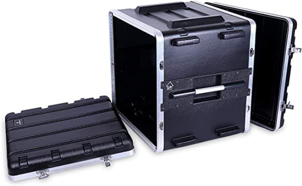 Crossrock Estuche apilable de 10U, moldeado fuerte con hardware resistente, estándar de 19.25 pulgadas de profundidad (CRA86010U)