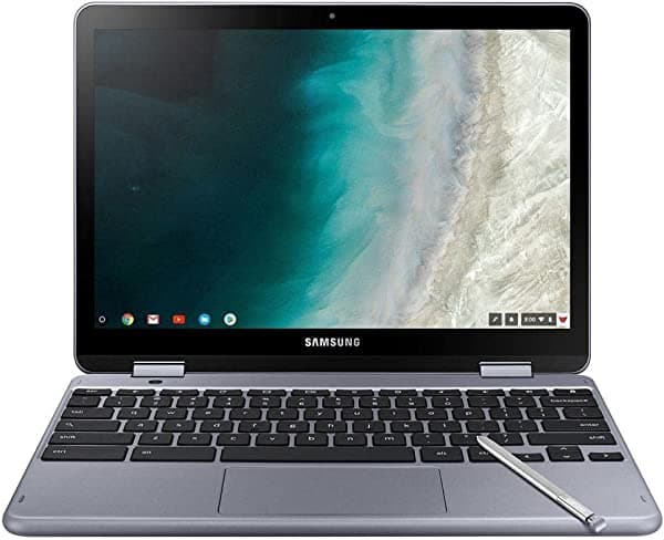 Samsung - Plus Chromebook 2 en 1 con pantalla táctil de 12.2 pulgadas - Intel Celeron - Memoria de 4 GB - Memoria flash eMMC de 32 GB - Plateado Stealth ‎XE521QAB-K01US