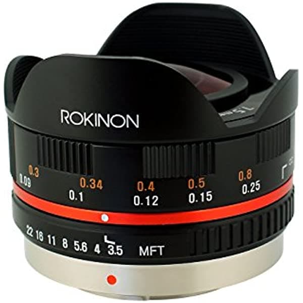 Rokinon FE75MFT-B - Lente de ojo de pez F3.5 UMC de 0.295 in para micro cuatro tercios (Olympus PEN y Panasonic), negro