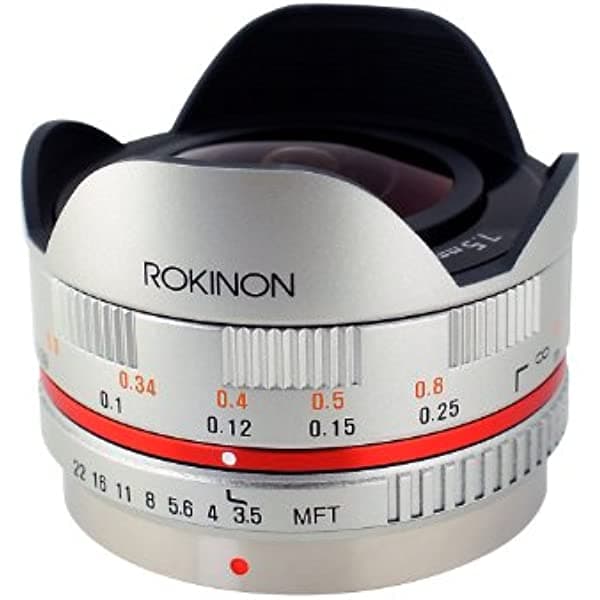 Rokinon FE75MFT-S - Lente de ojo de pez F3.5 UMC de 0.295 in para micro cuatro tercios (Olympus PEN y Panasonic), plata