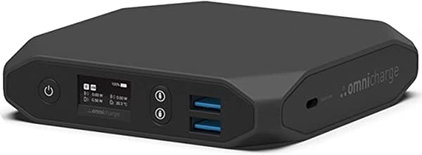 Omnicharge Omni 20c+ cargador USB-C/inalámbrico de 100 W (sin salida de CA) portátil con concentrador USB | Paquete de batería para laptops, cámaras, tabletas, teléfonos inteligentes, iPhone, Wacom MobileStudio Pro y otros dispositivos inteligentes